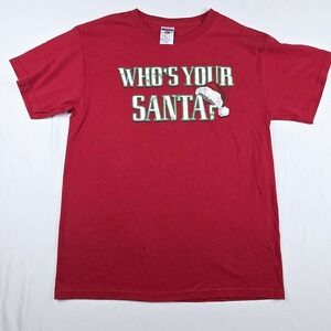 Whos Your Santa Mens T-Shirt Size Medium Humor Christmas Funny